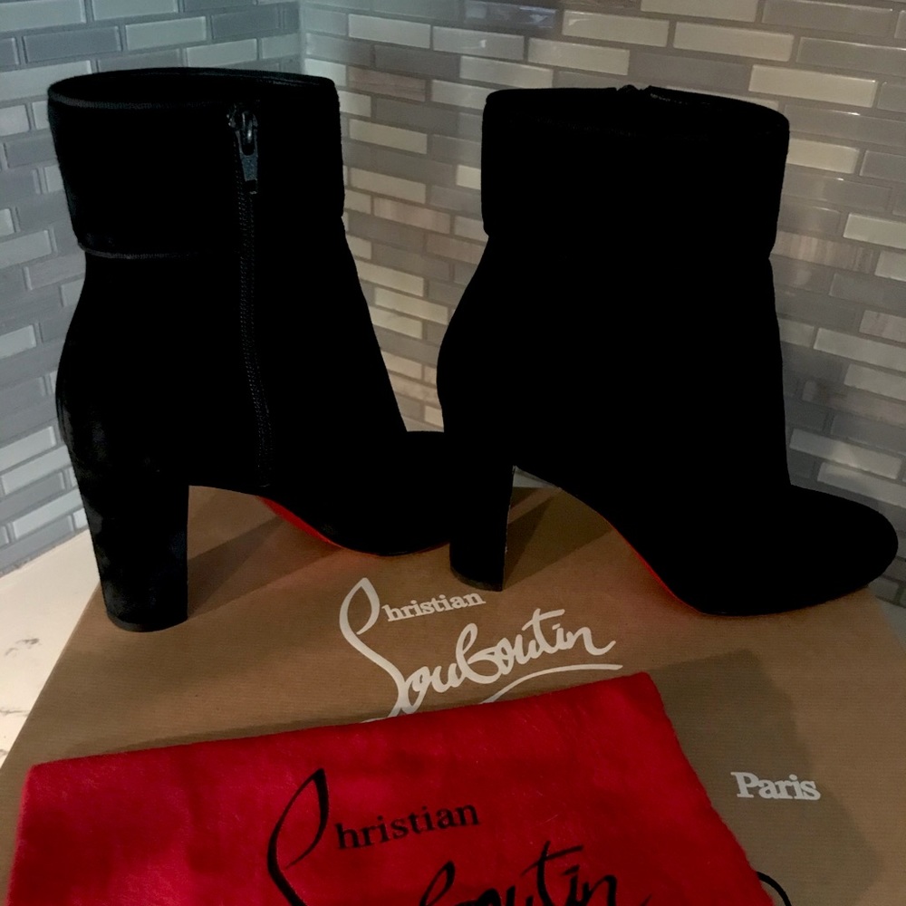 Christian Louboutin Moulamax 85Suede booties- 38